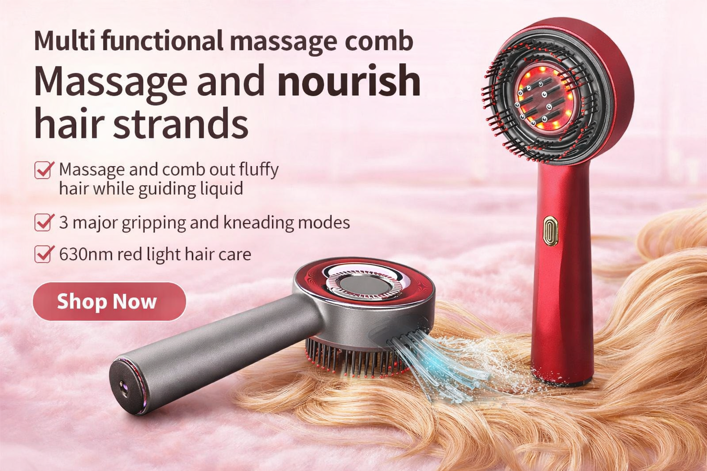 Hair Haven Electric Scalp Massage Comb – Red Light & Hair Care